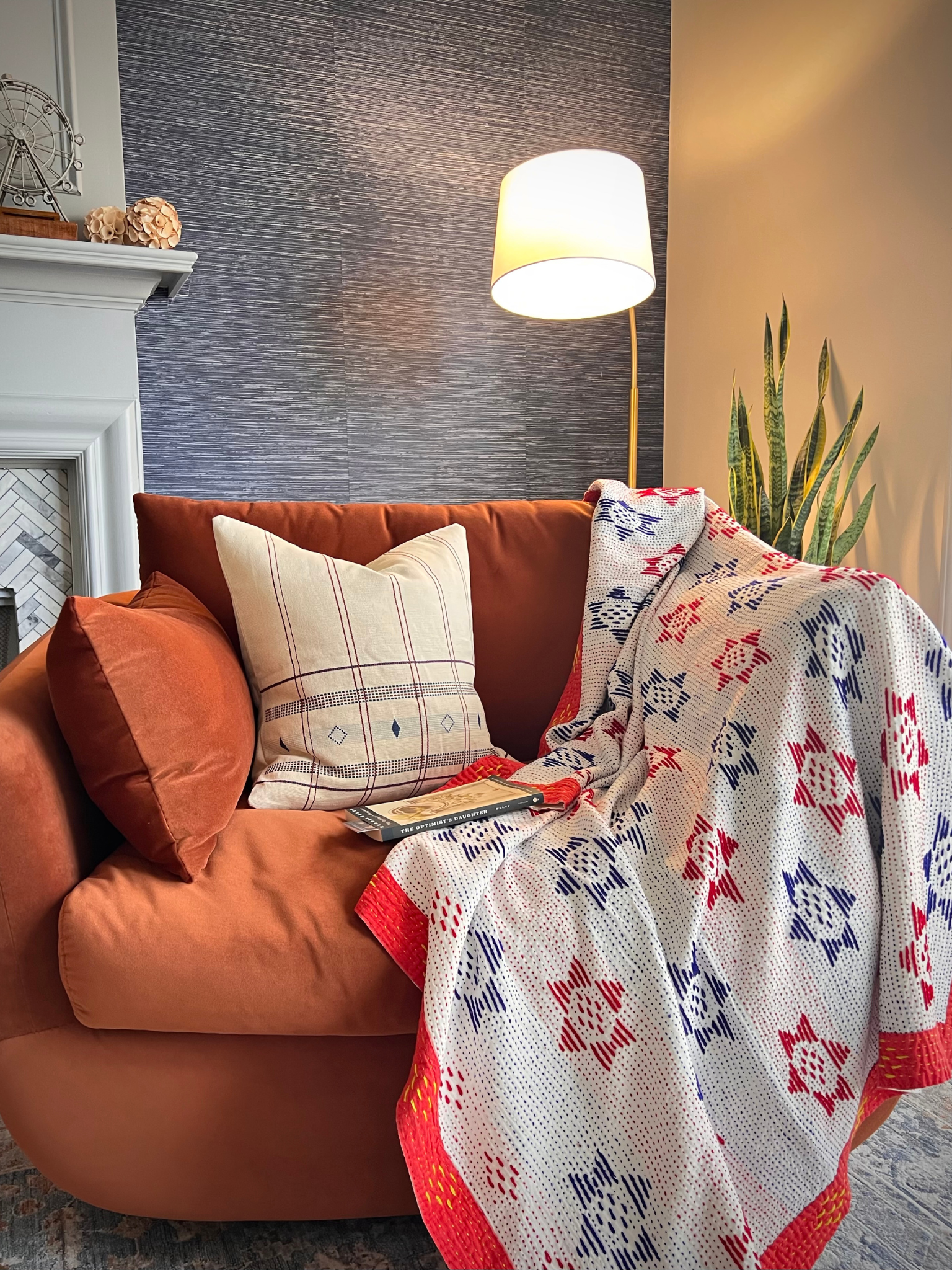 Tara Cotton Kantha Throw Quilt