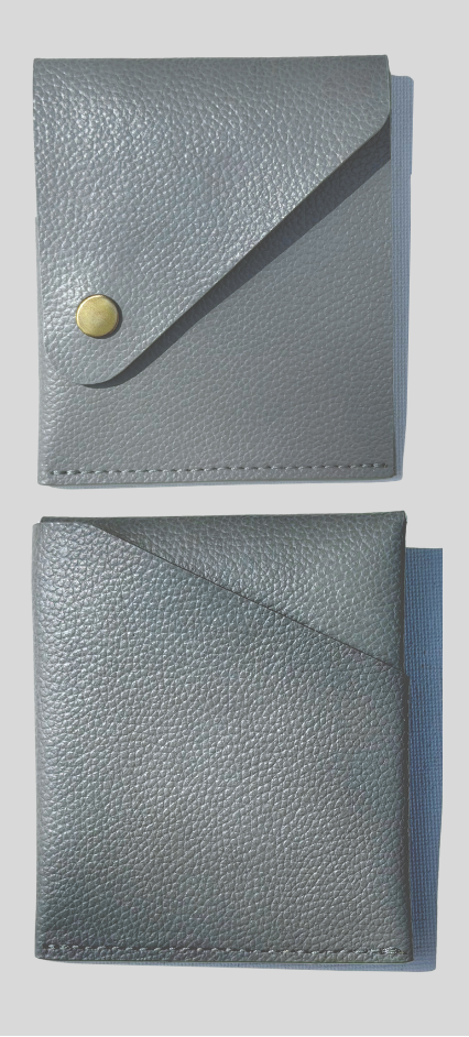 Vegan leather grey card case
