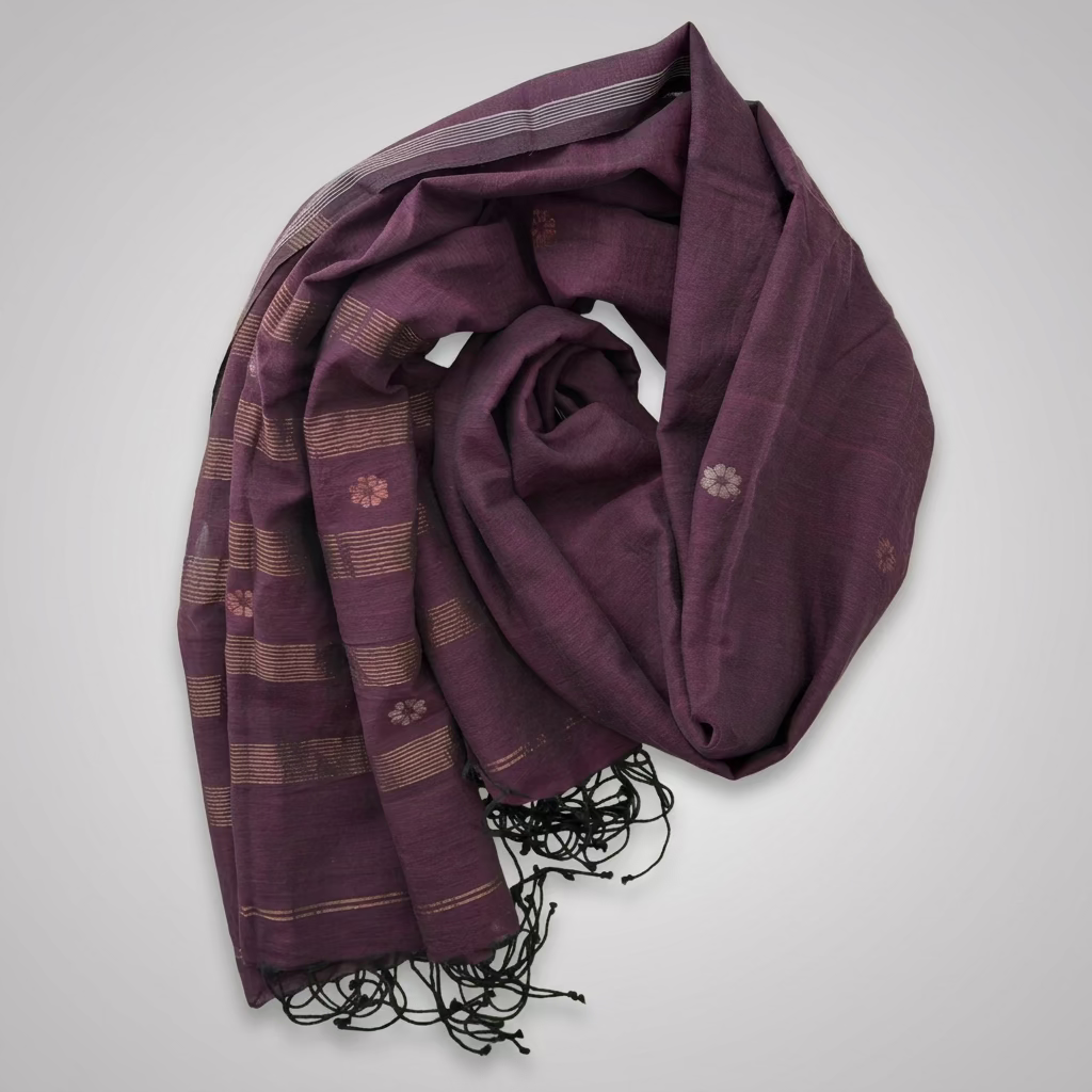 Zari Floral Boota Luxury Jamdani Muslin Scarf
