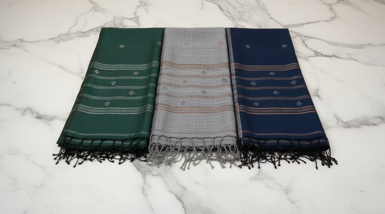 Zari Floral Jamdani long scarves